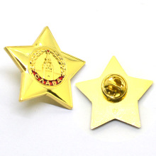 Venda direta da fábrica mini estrela do mar personalizado forma da estrela de metal emblema do pino de lapela